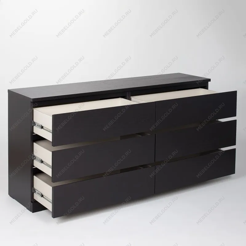 Комод Варма, 6 ящиков, горизонтальный, 160х78х40 см, шпон натурального дерева, ясень черный | изображение 14