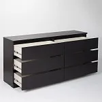 Комод Варма, 6 ящиков, горизонтальный, 160х78х40 см, шпон натурального дерева, ясень черный | изображение 14