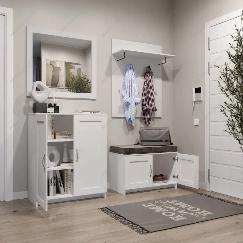 Зеркало настенное Сириус, 78х78 см, белое | изображение 1