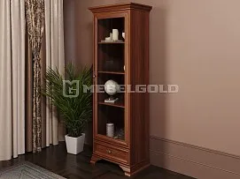 Шкаф с витриной Кентаки REG1W1S каштан