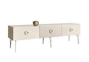 Тумба под телевизор 1.6м Bogemia Fillini (Слоновая кость) (Lakobel/Золото) БМТ-1(Fi)[10]