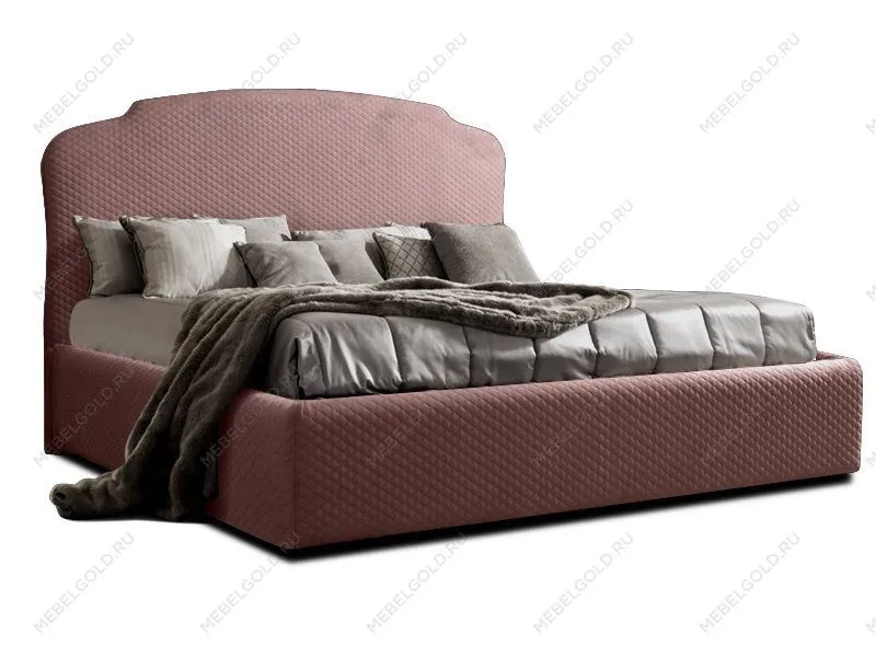 Кровать Римини 1,6 м, с подъемным механизмом (пепельно-розовый), РМКР-1[3], гладкие царги | изображение 1