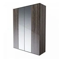 Шкаф 4-х дверный с зеркалом Римини (Орех империя/Серебро) РМШ1/4