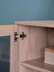 Тумба Сириус, 2 двери со стеклом, 78х41х124 см, дуб сонома | изображение 4