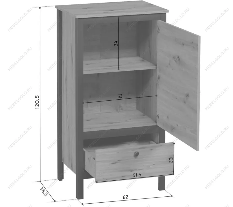 Центральный склад - Тумба Лофт REG1D1S/60 | изображение 6