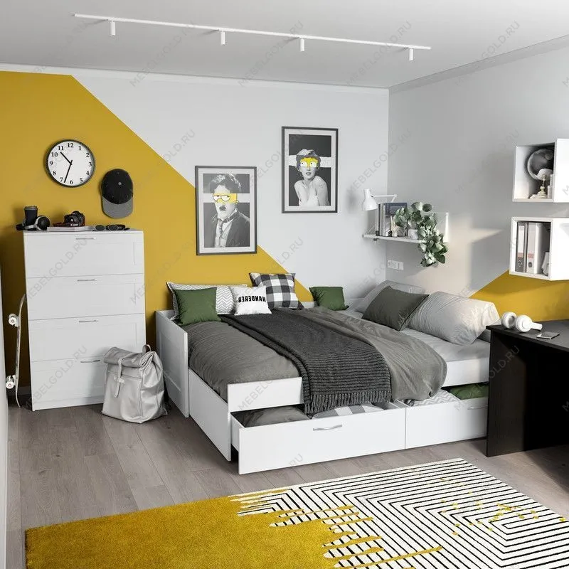 БРИМНЭС / СИРИУС кровать раздвижная ИКЕА / IKEA 90х200 белая