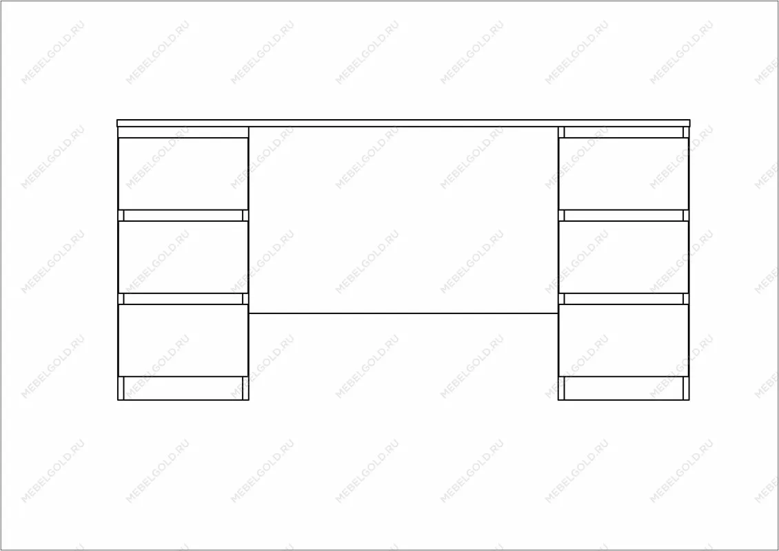 Стол письменный Кастор, 6 ящиков, 151х65х75 см, дуб сонома | изображение 17