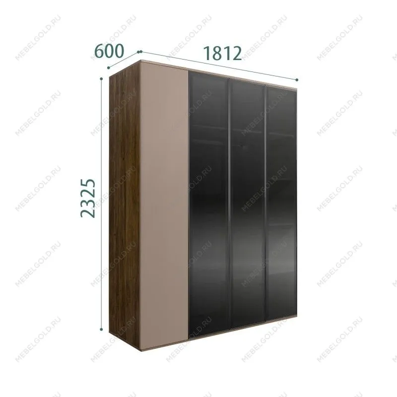 Шкаф 4-х дв. Bogemia Woodline Air (Мокка/Черный) БМШ2/4(3)