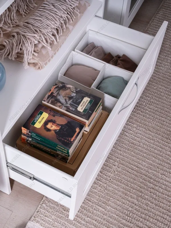 Стеллаж Сириус, 1 ящик, 78х35х190 см, белый | изображение 4