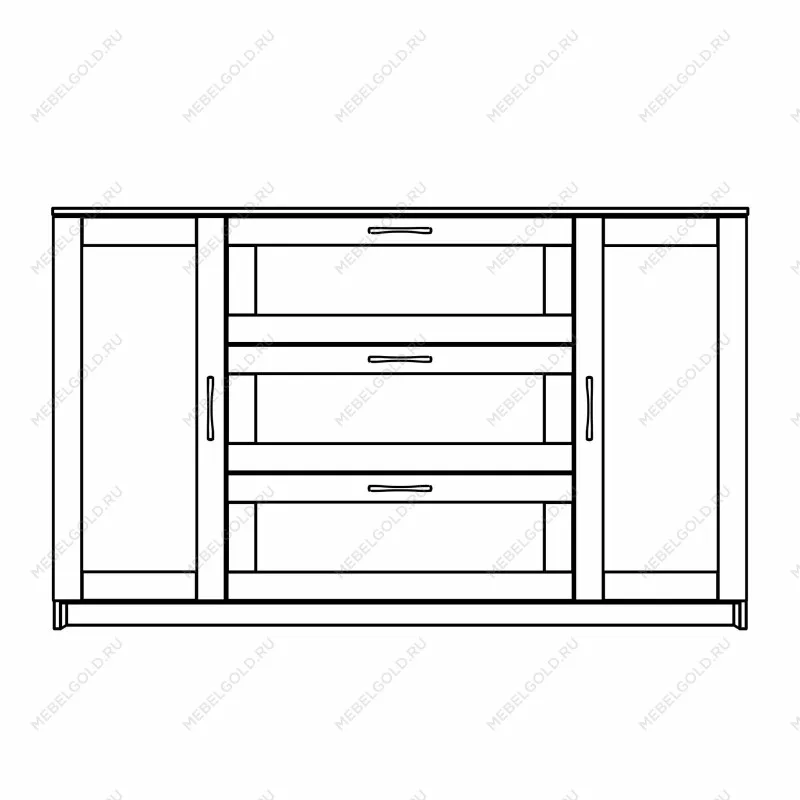 Тумба Сириус, 2 двери и 3 ящика, 156х41х95 см, дуб венге, черно-коричневая | изображение 14