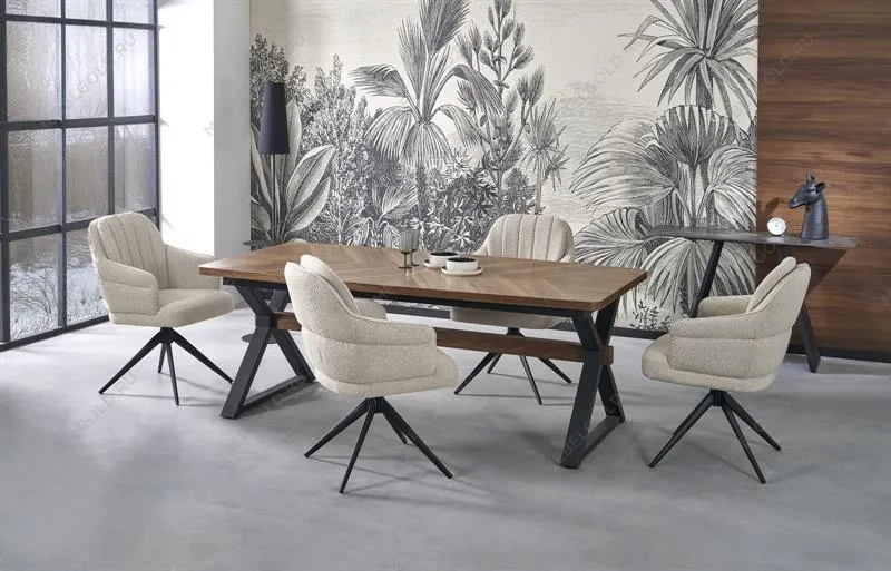 Стол обеденный Halmar BARON 200 (орех/черный) | изображение 1