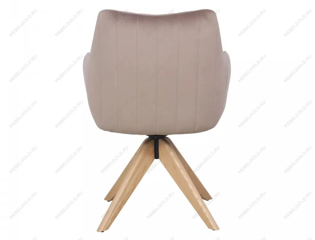 Стул кухонный Signal AZALIA D Velvet Bluvel 40 поворотный (темно-бежевый/дуб) | изображение 4