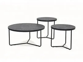 Комплект Signal Demeter (3 стола журнальных) (бетон/черный)
