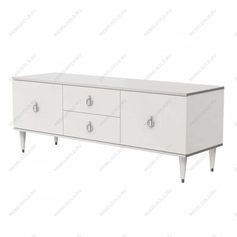 Тумба под телевизор Римини (Белый/Серебро) РМТ-3