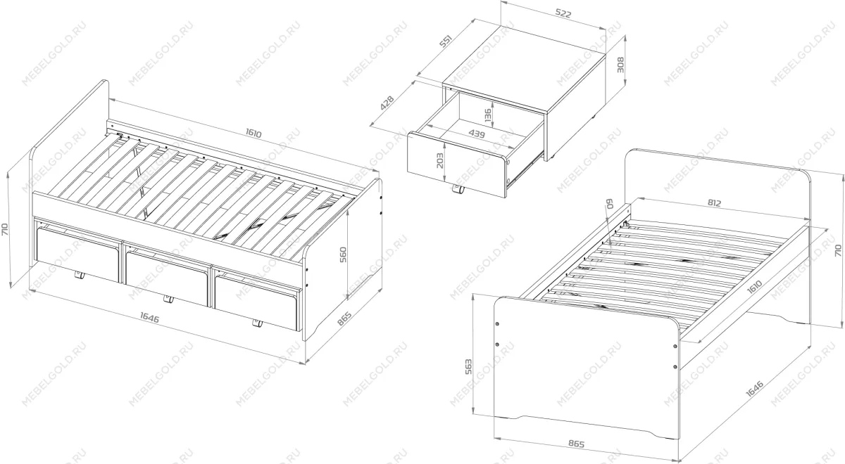 ПИКСИ тумба выкатная 52x55x31 под кровать, робкий подснежник | изображение 3