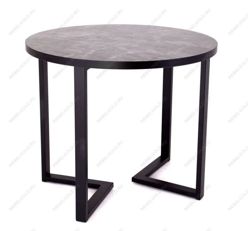 Стол круглый Лофт Зиг-Заг (ЛДСП 32 мм /Марцена темный / кромка чёрная) | изображение 1