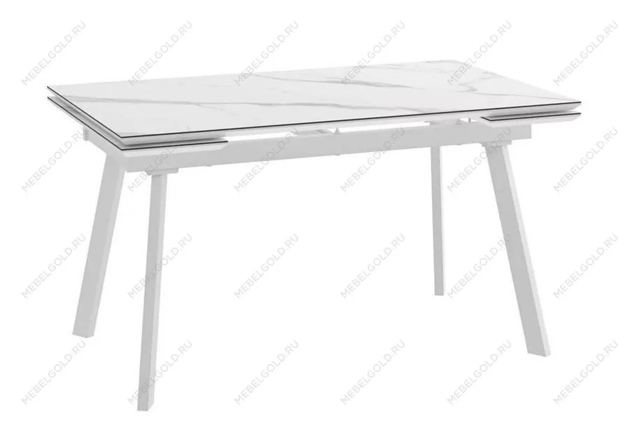 Стол с керамическим покрытием Chelsy (F)-160 (CALAKATTA ST CER/Белый) 160(40+40)х90