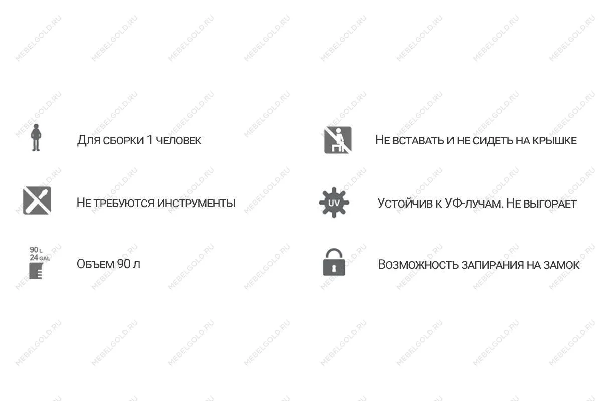 Сундук Toomax WOODY'S 90л, серый | изображение 3