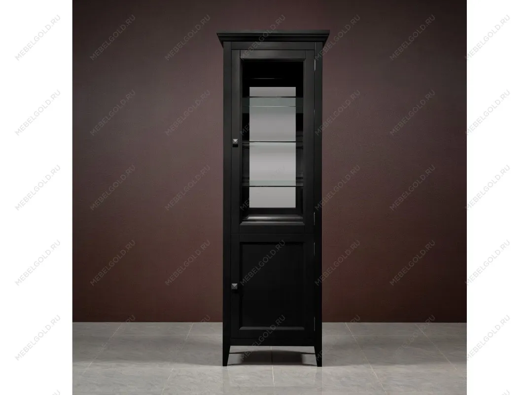 Витрина 1 дверная правая с зеркалом Manhattan (Черный) | изображение 2