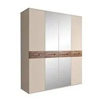 Шкаф 4-х дв. с зеркалами Bogemia Wood Wo (Ваниль/Золото) БМШ1/4(Wo)