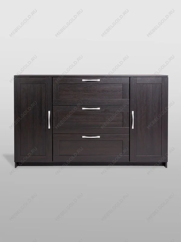 Тумба Сириус, 2 двери и 3 ящика, 156х41х95 см, дуб венге, черно-коричневая | изображение 10