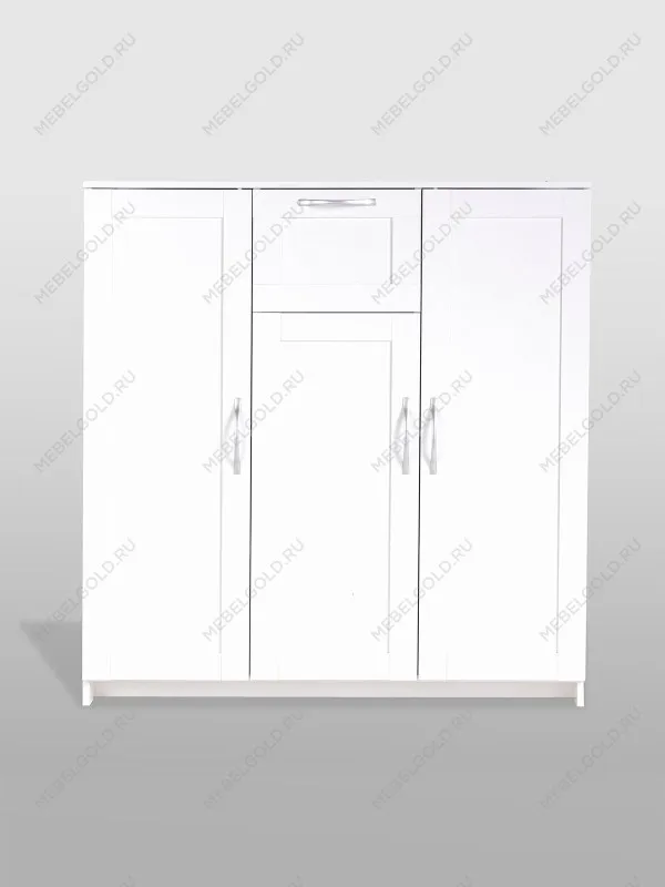 Тумба Сириус 3 двери, 1 ящик, 117х41х124 см, белая | изображение 6