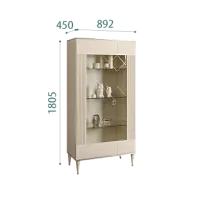 Витрина 2-ств. Римини СОЛО (Ваниль/Серебро) (Правая) РМВ2-2С(s)