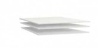 Дополнительные полки в шкаф 6-дверный, Клер (855*495*16) Белый, 11919