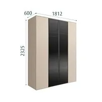 Шкаф 4-х дв. Bogemia Air (Ваниль/Черный) БМШ2/4(2)