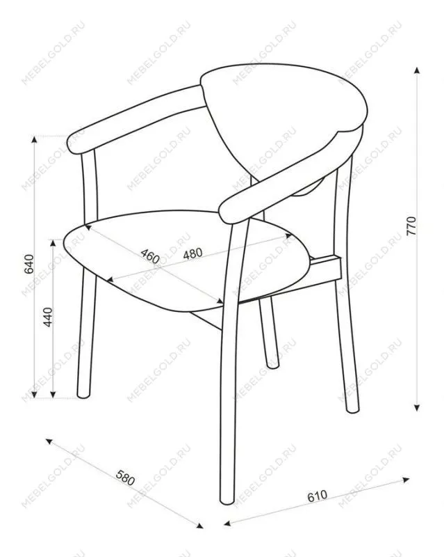 Кресло венское Виенна (средний тон/коричневый М08) | изображение 6