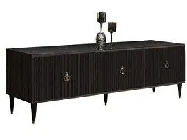 Тумба под телевизор (3 двери) Римини СОЛО (Орех империя/Серебро) РМТ-2(s)