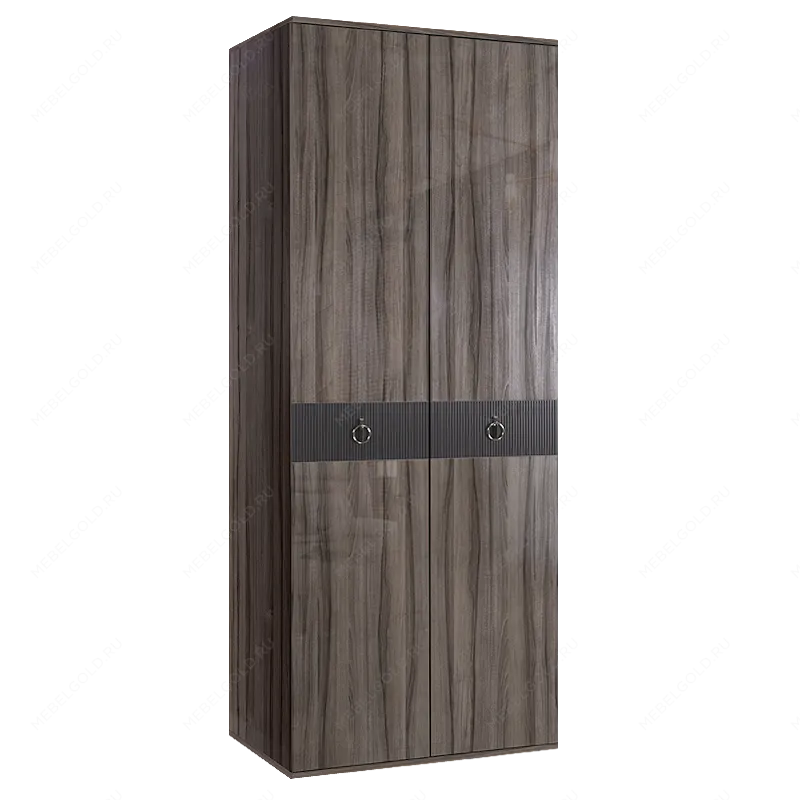 Шкаф 2-х дверный Римини СОЛО (Орех империя/Серебро) РМШ2/2(s)