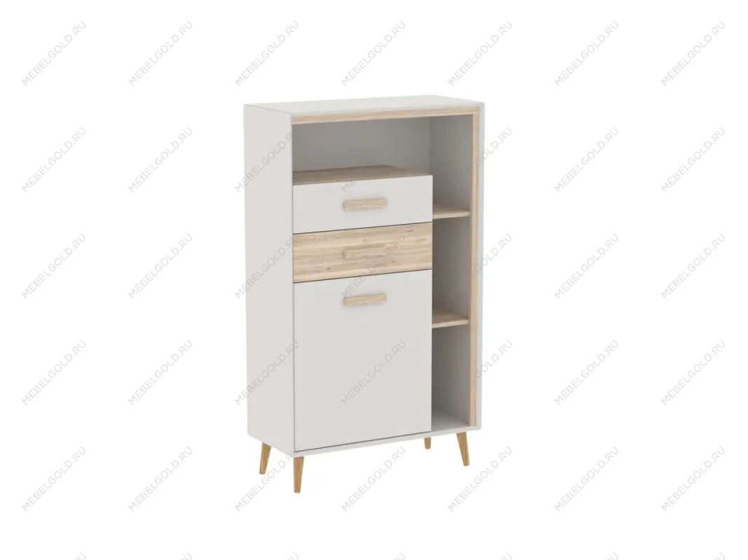 Пенал открытый низкий, Аврора (850*387*1465) Дуб Мария/Кашемир, 32104