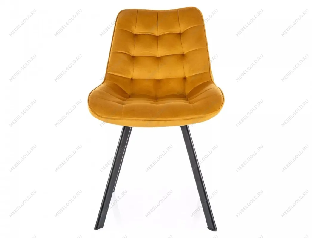 Стул кухонный Signal MONTI Velvet Bluvel 68 поворотный (карри/черный, поворотный) | изображение 1