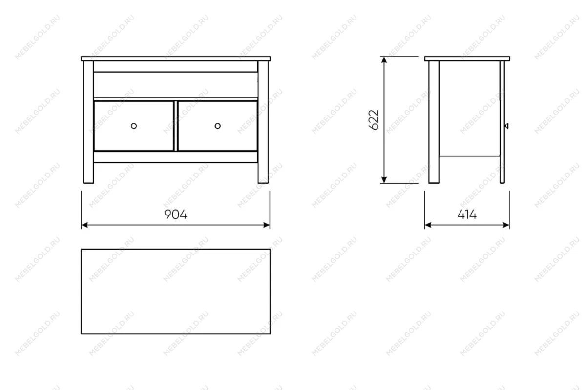 САГА тумба 2 ящика белая | изображение 3