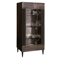 Витрина 2-ств. Римини СОЛО (Орех империя/Серебро) (Правая) РМВ2-2С(s)