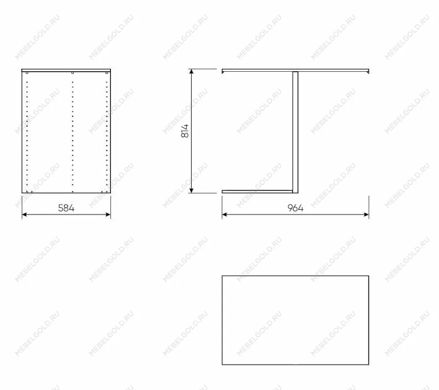 Разделительная секция для шкафа МАКС, 100х58 см, белая | изображение 2