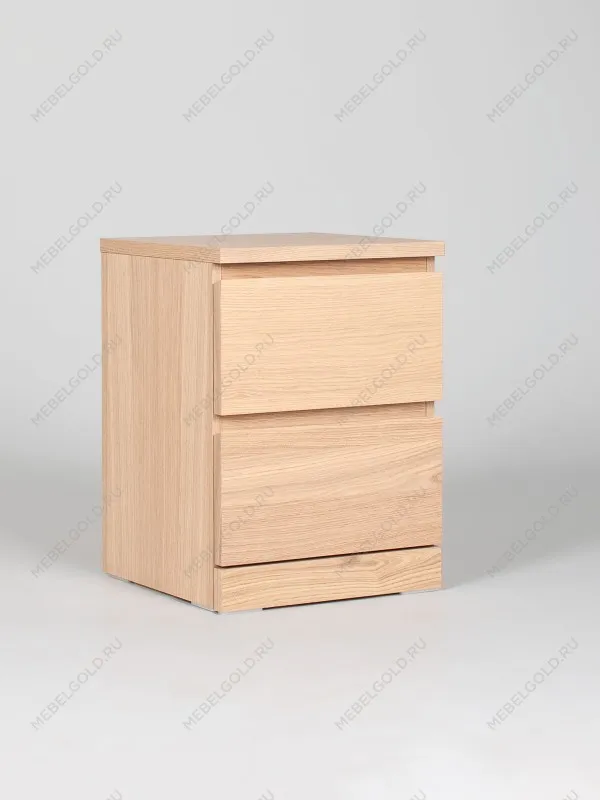 Тумба прикроватная Варма, 2 ящика, 40х55х40 см, шпон натурального дерева, дуб беленый | изображение 10