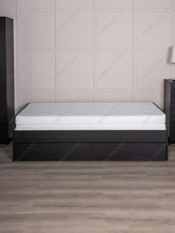 Кровать раздвижная Сириус, с ящиками, 90х200/180х200 см, дуб венге, черно-коричневая | изображение 6