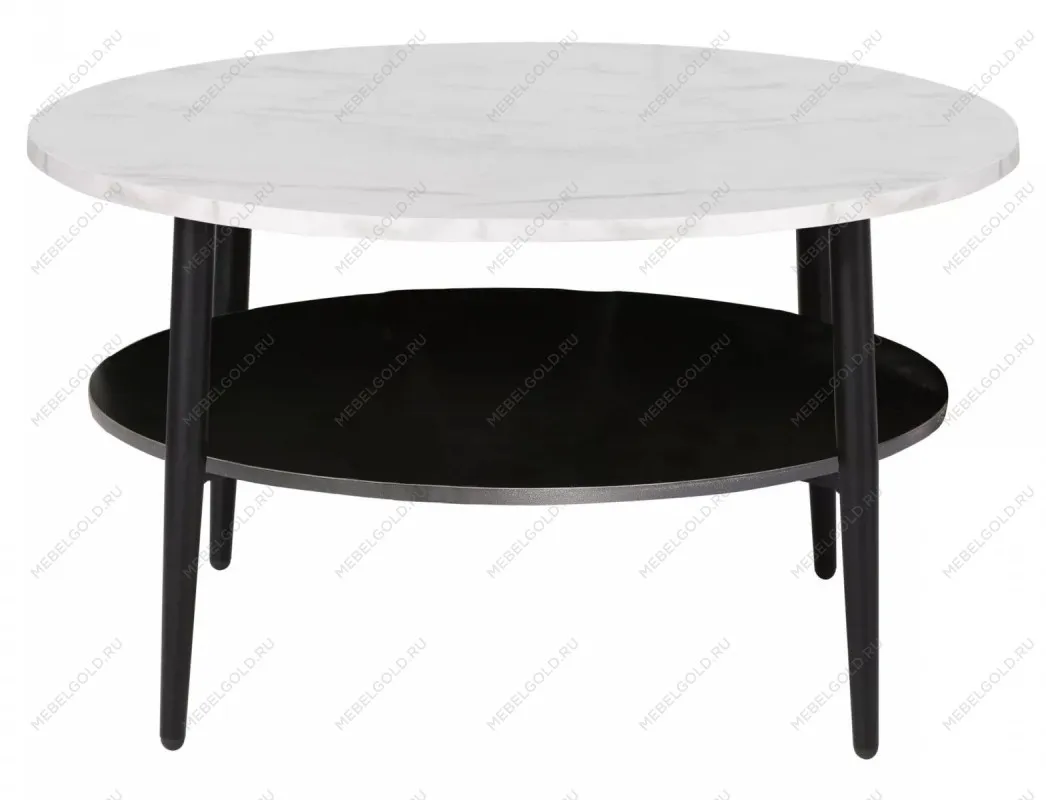 Стол журнальный Signal ELLA A (эффект белого мрамора/черный) 80/45 | изображение 1