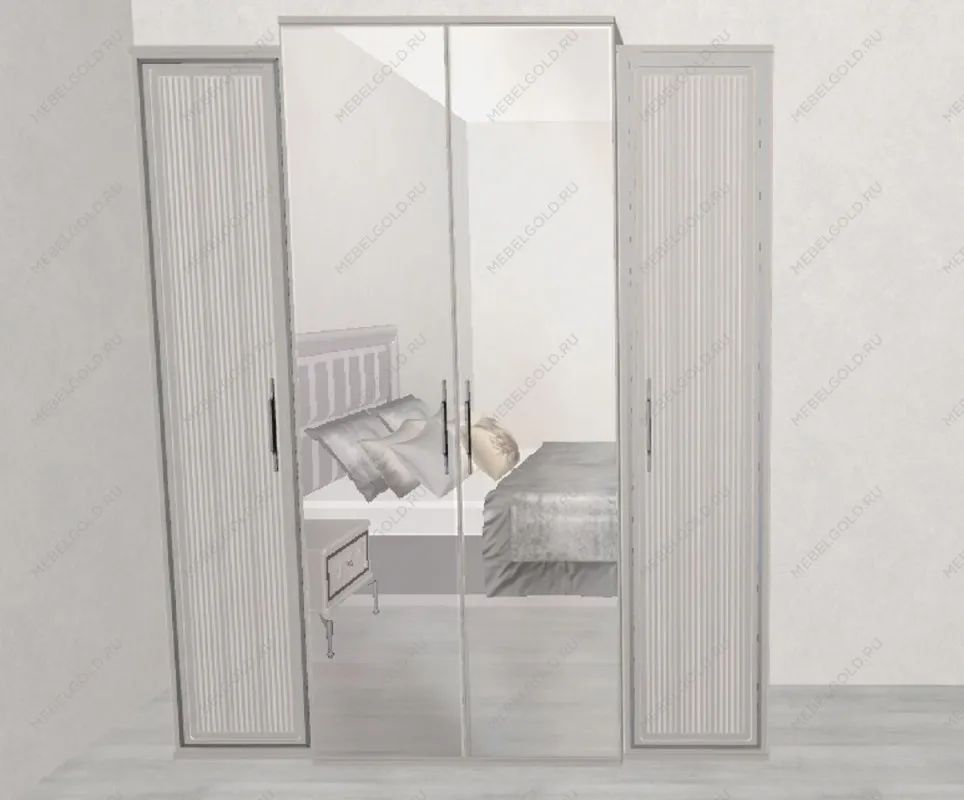 Шкаф Замира 4-дверный серый | изображение 1