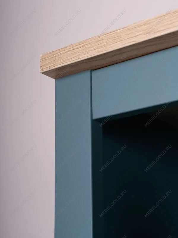 Полка навесная Сага, 3 секции, темно-бирюзовая/ясень | изображение 4