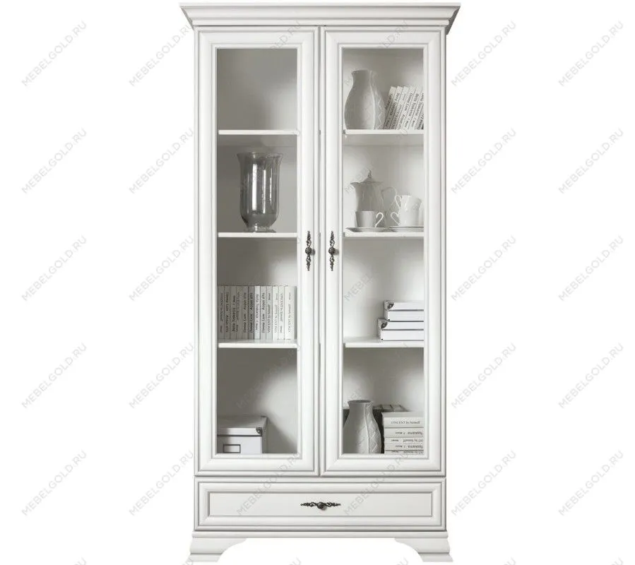 Шкаф с витриной Кентаки REG2W1S белый - Выставка м. Марьина роща