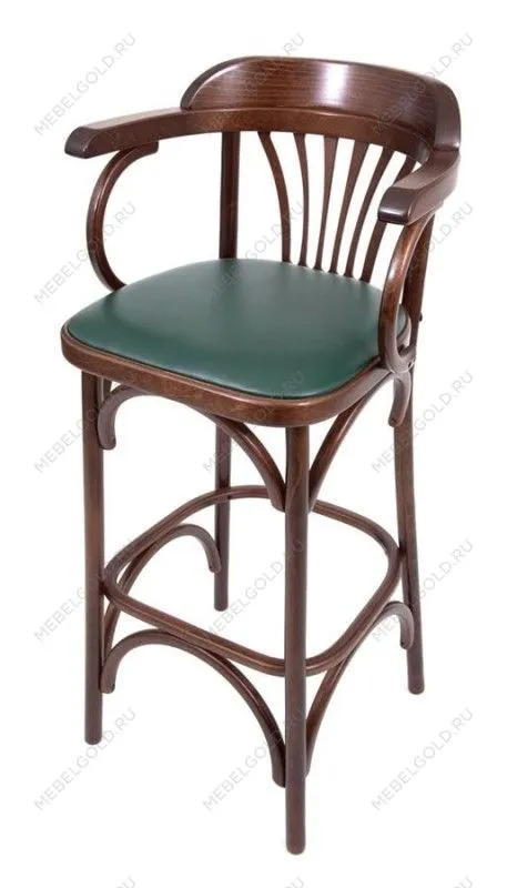 Стул барный 750 Венский мягкий (темный тон, экокожа зеленая) | изображение 3