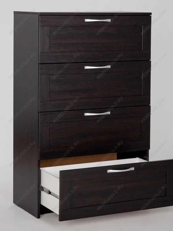 Комод Сириус, 4 ящика, 78х41х123 см, дуб венге, черно-коричневый | изображение 12