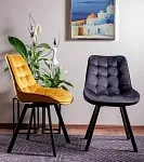 Стул кухонный Signal MONTI Velvet Bluvel 68 поворотный (карри/черный, поворотный) | изображение 5