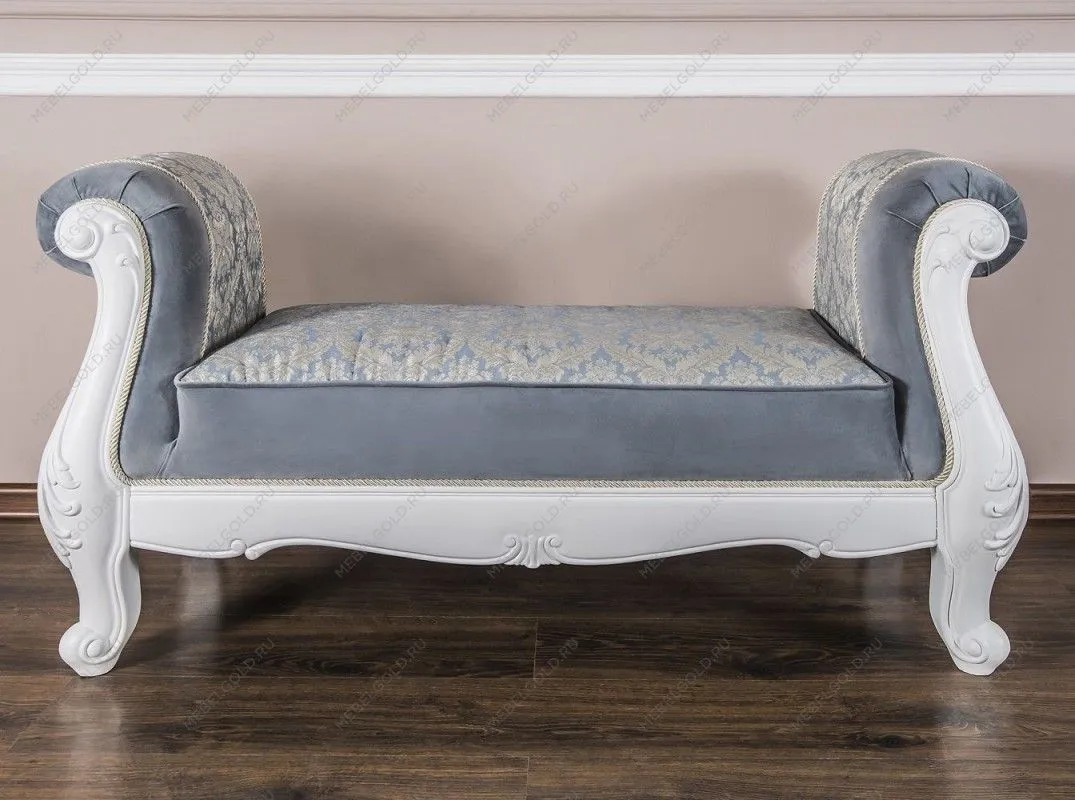 Оттоманка Мишель с двумя подлокотниками белый матовый | изображение 2