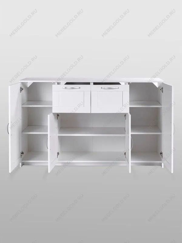 Тумба Сириус, 4 двери и 2 ящика, 156х41х95 см, белая | изображение 6