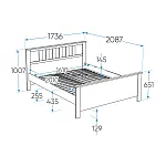 САГА кровать двойная 160х200 белая | изображение 1