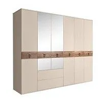Шкаф 6-ти дверный с зеркалами, с ящиками, Bogemia Wood Fa (Ваниль/Хром) БМШ1/61(Wo)